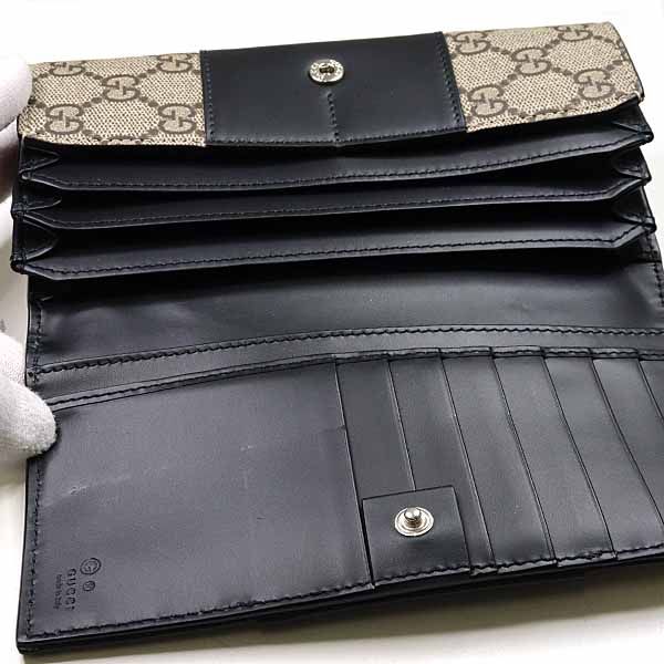 Gucci Bicolor Wallet GG Supreme Beige Ebony — view 5