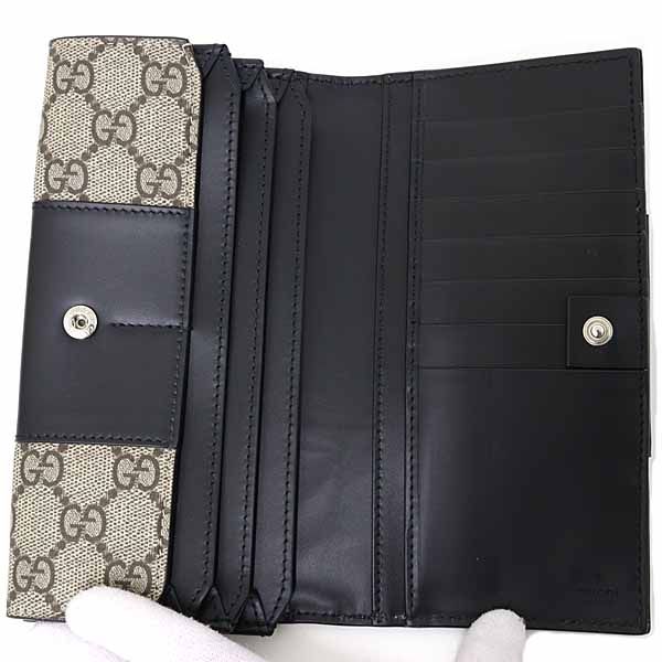 Gucci Bicolor Wallet GG Supreme Beige Ebony — view 3