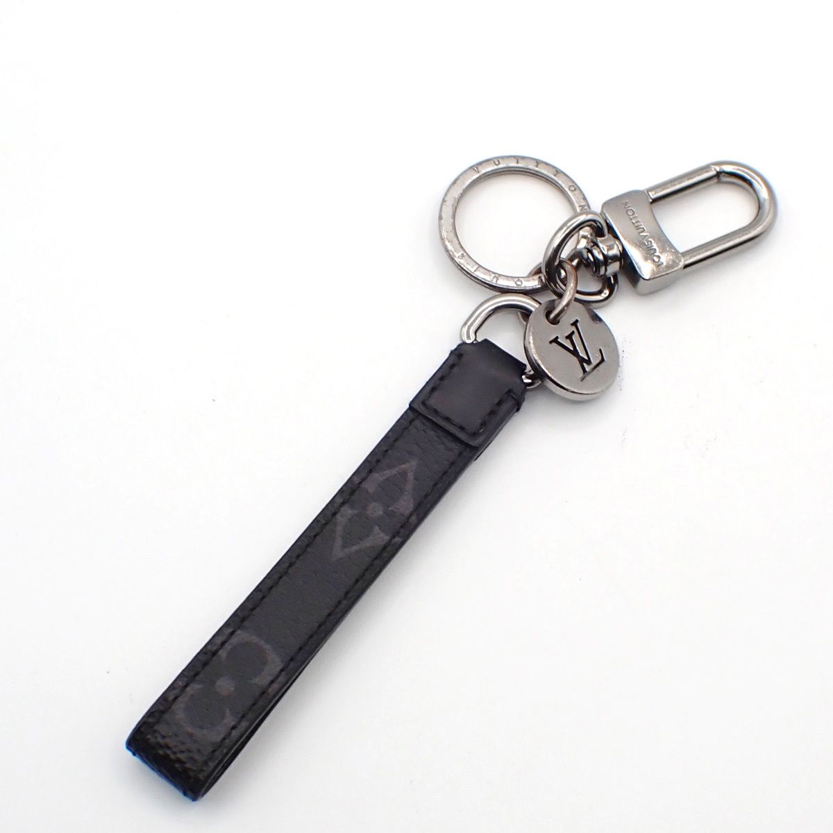 Louis Vuitton Key Folder Porte Cles Dragonne White Leather Ring — view 2