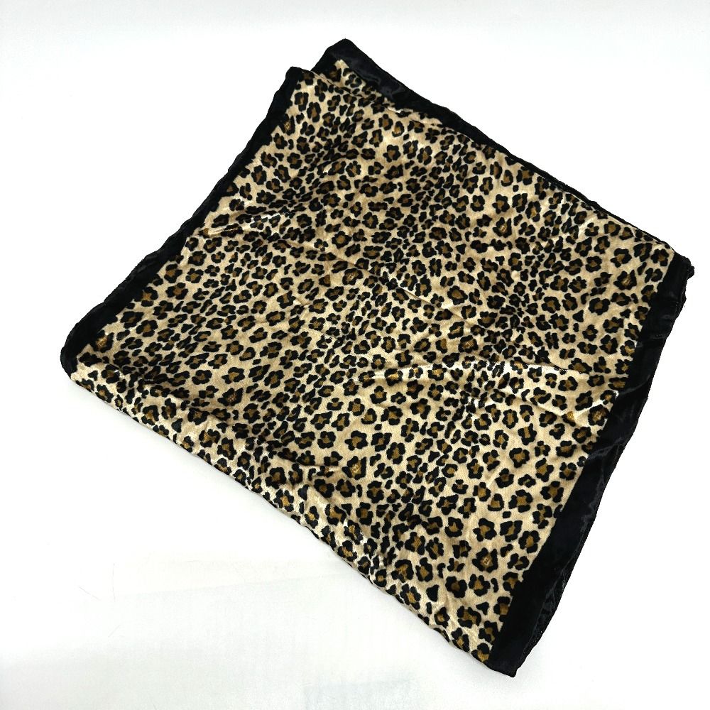 Fendi Shawl Leopard Print Velour Brown Black — view 2