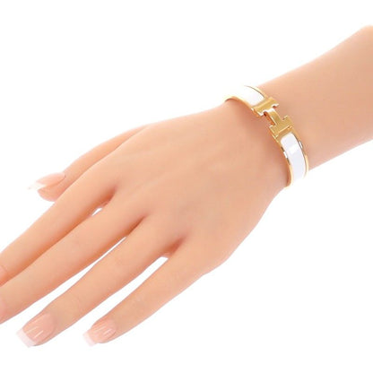 Hermes Enamel Bracelet Click White Gold — view 9