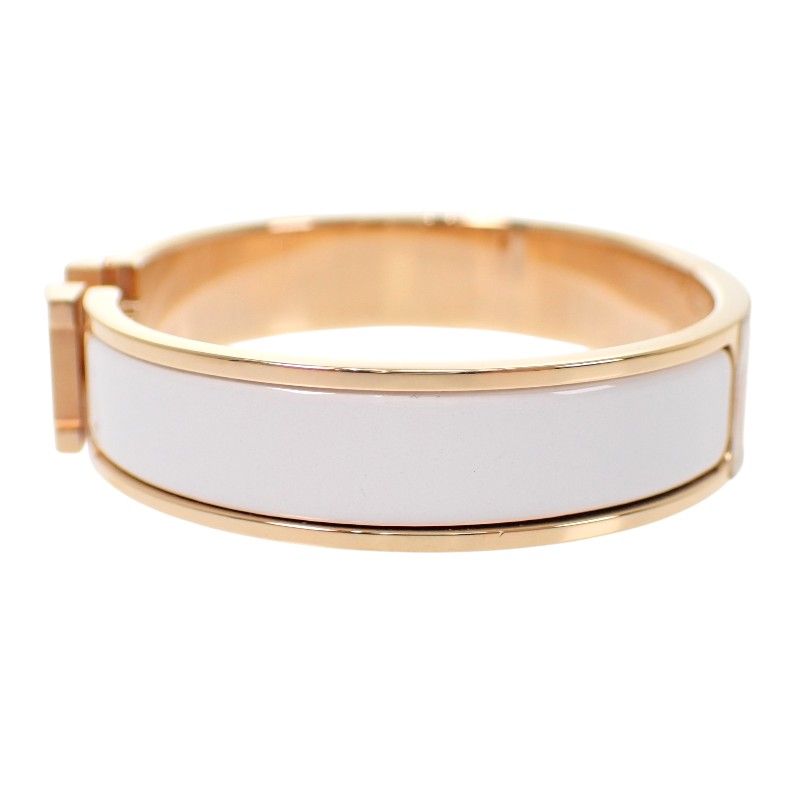 Hermes Enamel Bracelet Click White Gold — view 3