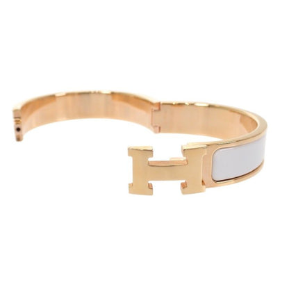 Hermes Enamel Bracelet Click White Gold — view 5