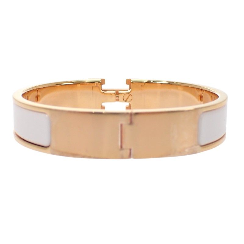 Hermes Enamel Bracelet Click White Gold — view 2