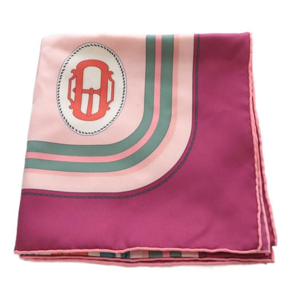 Hermes Scarf Carre 90 Bouclerie Moderne Modern Buckle Silk Prune Rosebell — view 6