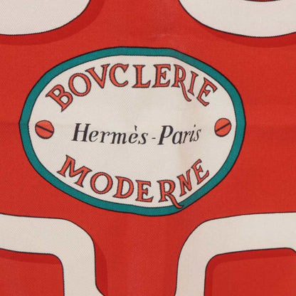 Hermes Scarf Carre 90 Bouclerie Moderne Modern Buckle Silk Prune Rosebell — view 2