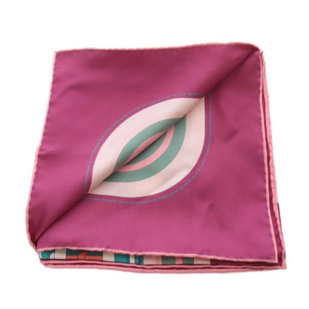 Hermes Scarf Carre 90 Bouclerie Moderne Modern Buckle Silk Prune Rosebell — view 8