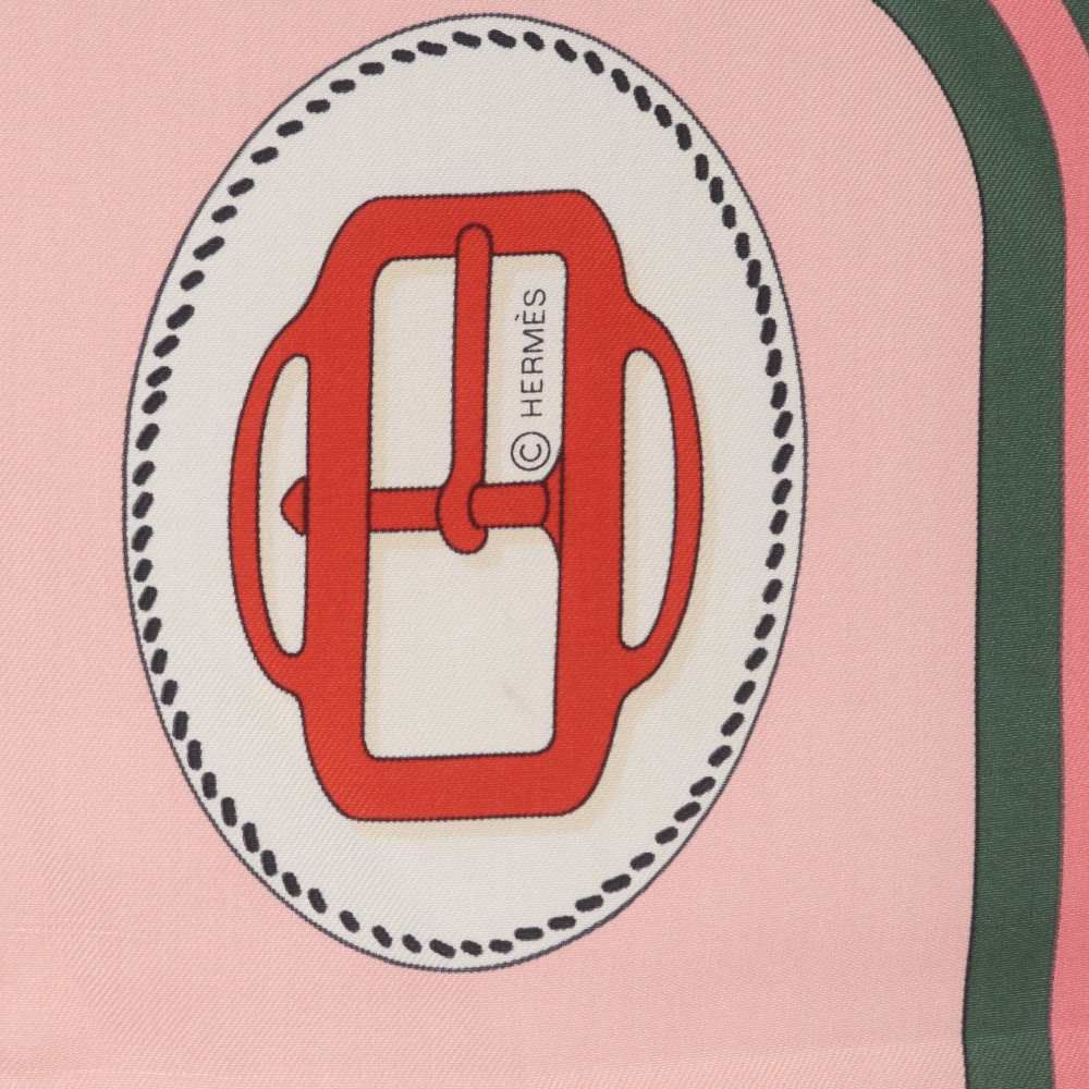 Hermes Scarf Carre 90 Bouclerie Moderne Modern Buckle Silk Prune Rosebell — view 3
