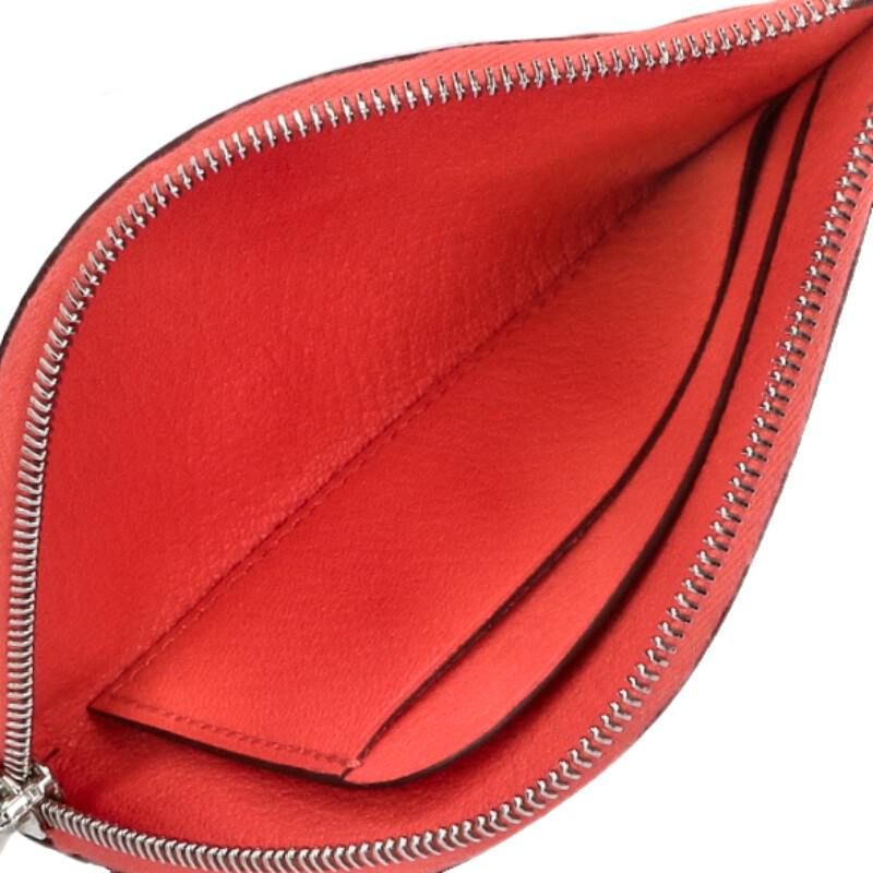Hermes Paddock Leather Coin Case Pink Brown — view 3