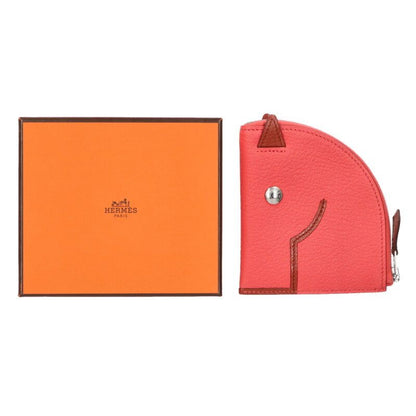 Hermes Paddock Leather Coin Case Pink Brown — view 2