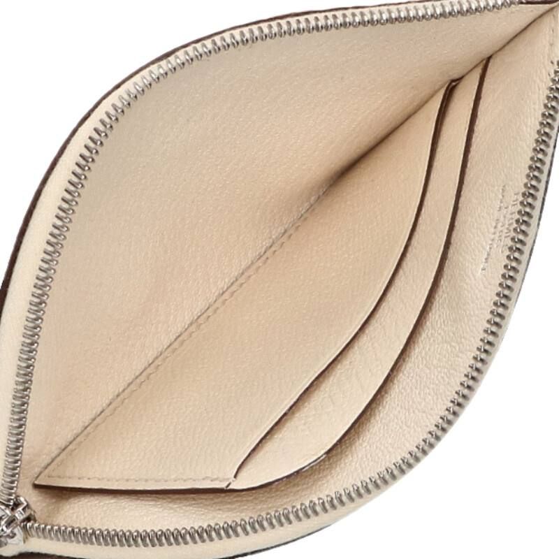 Hermes Paddock Leather Coin Case White Yellow — view 3