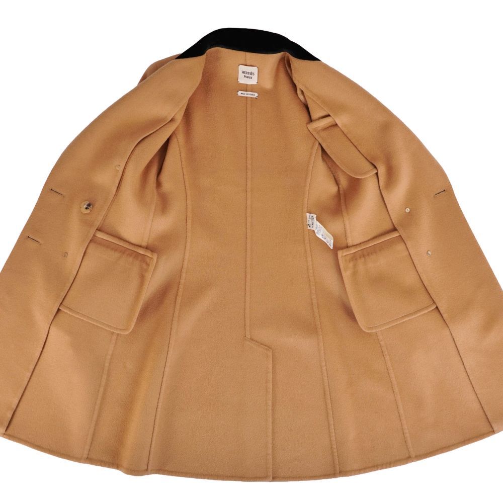 Hermes Coat Gaultier Era Long Double Breasted Camel Brown — view 7