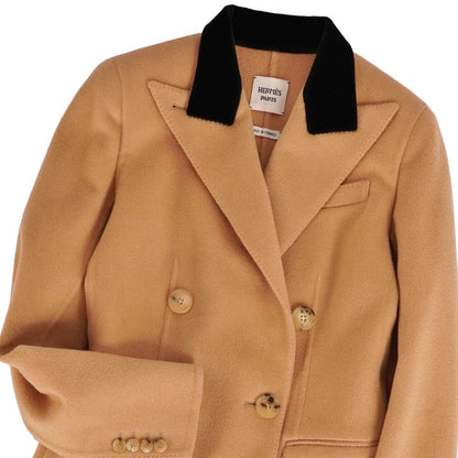 Hermes Coat Gaultier Era Long Double Breasted Camel Brown — view 2