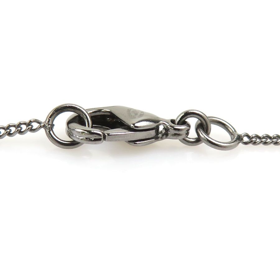 Chanel Necklace CC Logo Gunmetal Black — view 7