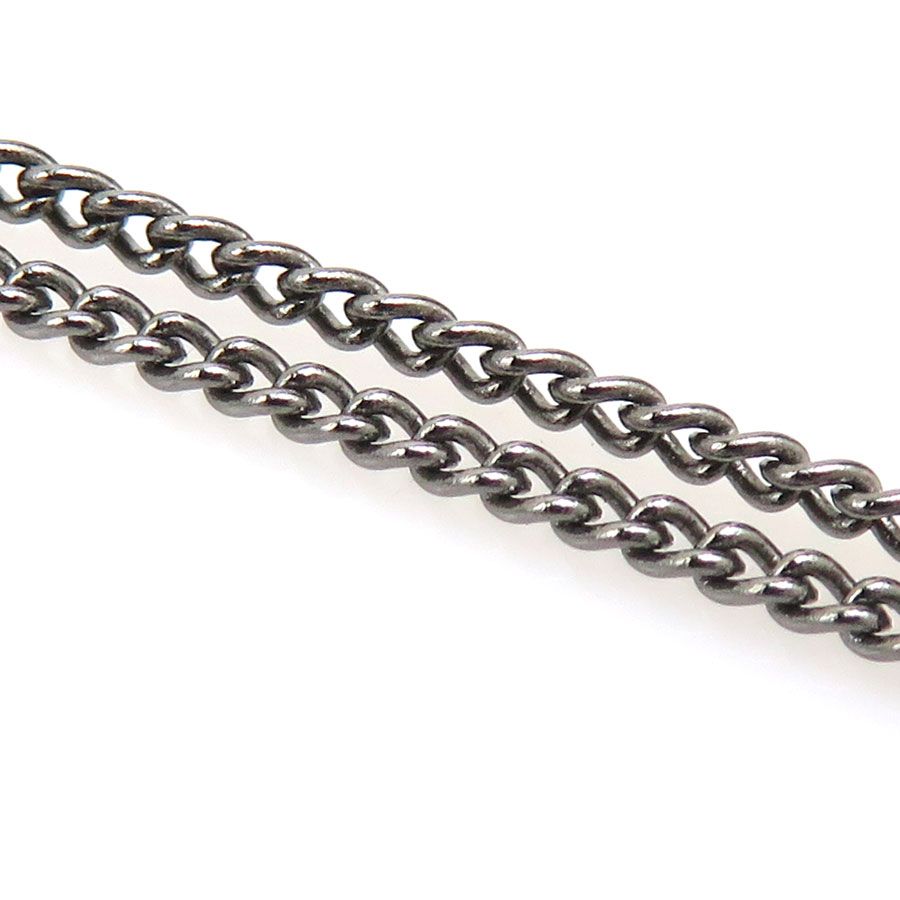 Chanel Necklace CC Logo Gunmetal Black — view 6