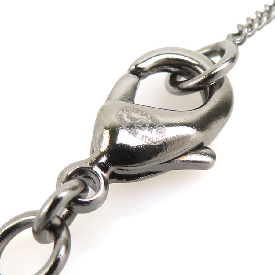 Chanel Necklace CC Logo Gunmetal Black — view 8