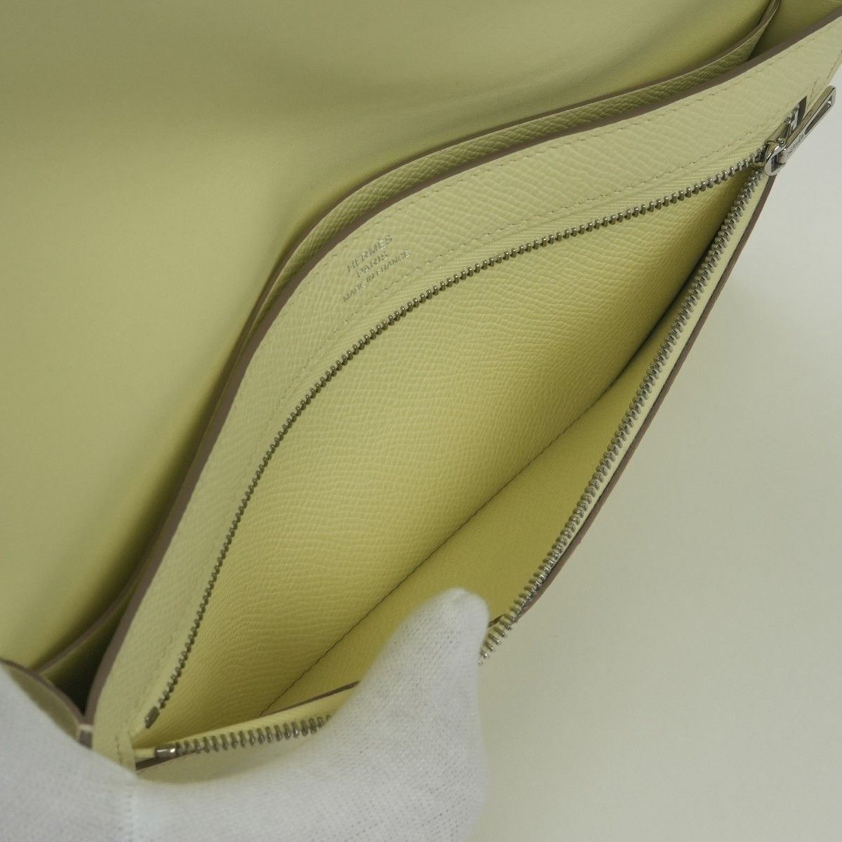 Hermes New Passant Wallet Epsom Jaune Milton Yellow — view 7