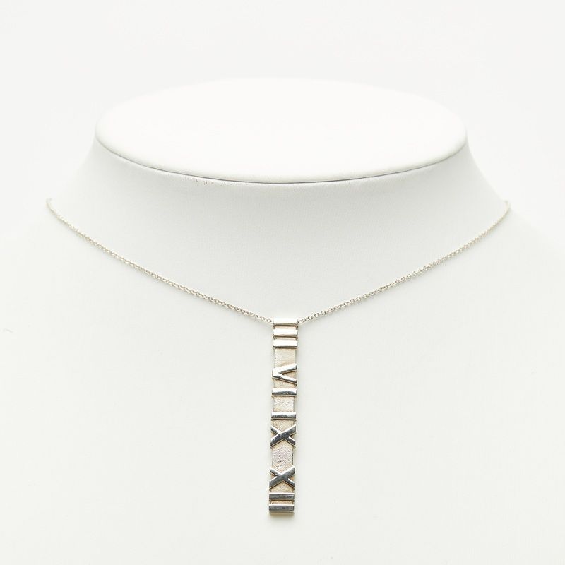 Tiffany & Co Atlas Plate Chain Pendant Necklace Silver — view 9