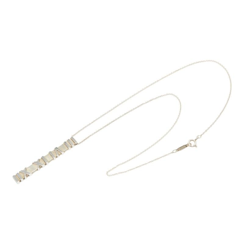 Tiffany & Co Atlas Plate Chain Pendant Necklace Silver — view 4