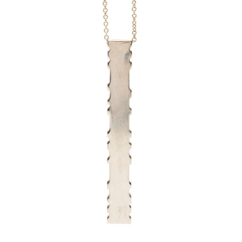 Tiffany & Co Atlas Plate Chain Pendant Necklace Silver — view 3