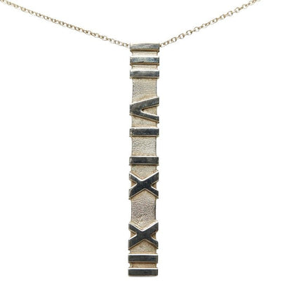 Tiffany & Co Atlas Plate Chain Pendant Necklace Silver — view 2