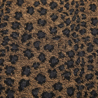Fendi Leopard High Neck Top Long Sleeve Sweater Brown Black Wool — view 3