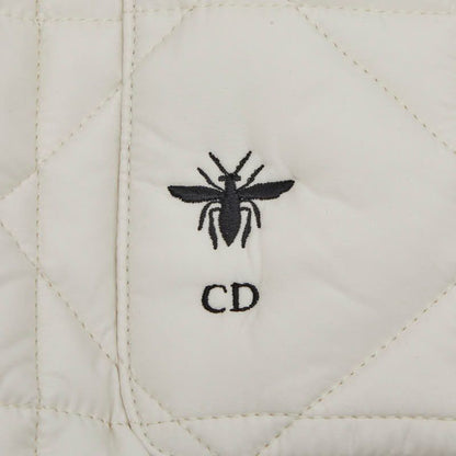 Dior Macro Cannage Quilted Sleeveless Bomber Jacket Vest White Ivory — view 3