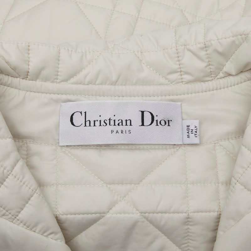 Dior Macro Cannage Quilted Sleeveless Bomber Jacket Vest White Ivory — view 4