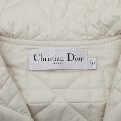Dior Macro Cannage Quilted Sleeveless Bomber Jacket Vest White Ivory — view 4