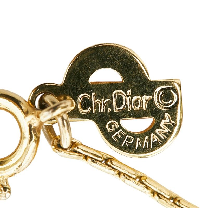Dior Logo Heart Pendant Necklace Gold Plated — view 5