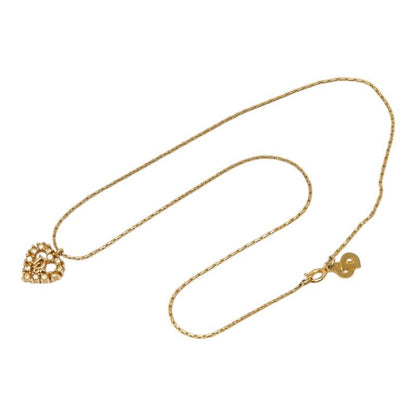 Dior Logo Heart Pendant Necklace Gold Plated — view 3