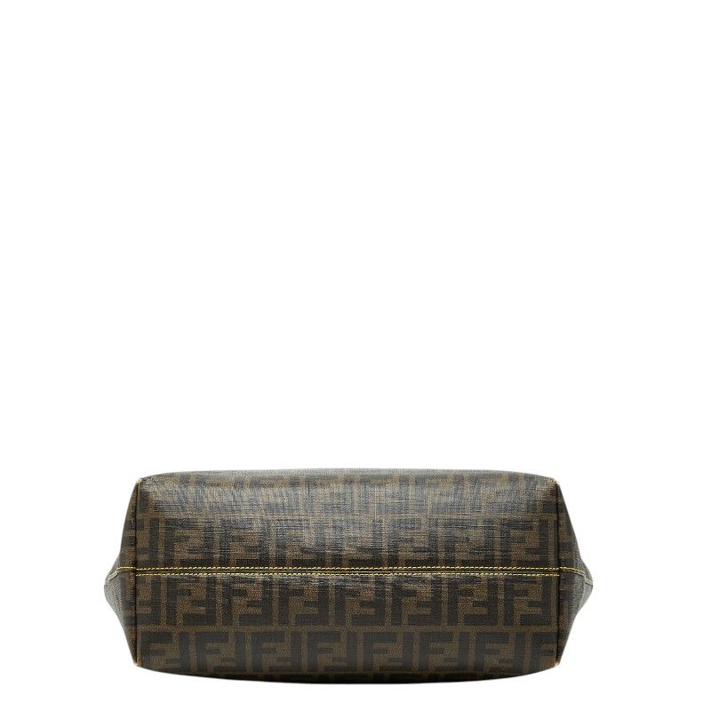 Fendi Zucca Brown Leather Tote Bag — view 3