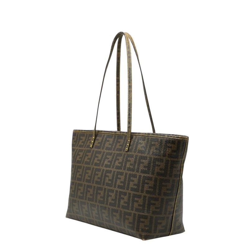 Fendi Zucca Brown Leather Tote Bag — view 2