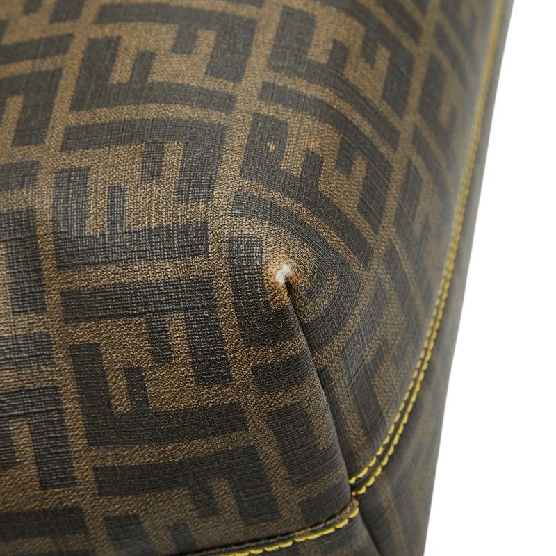Fendi Zucca Brown Leather Tote Bag — view 6