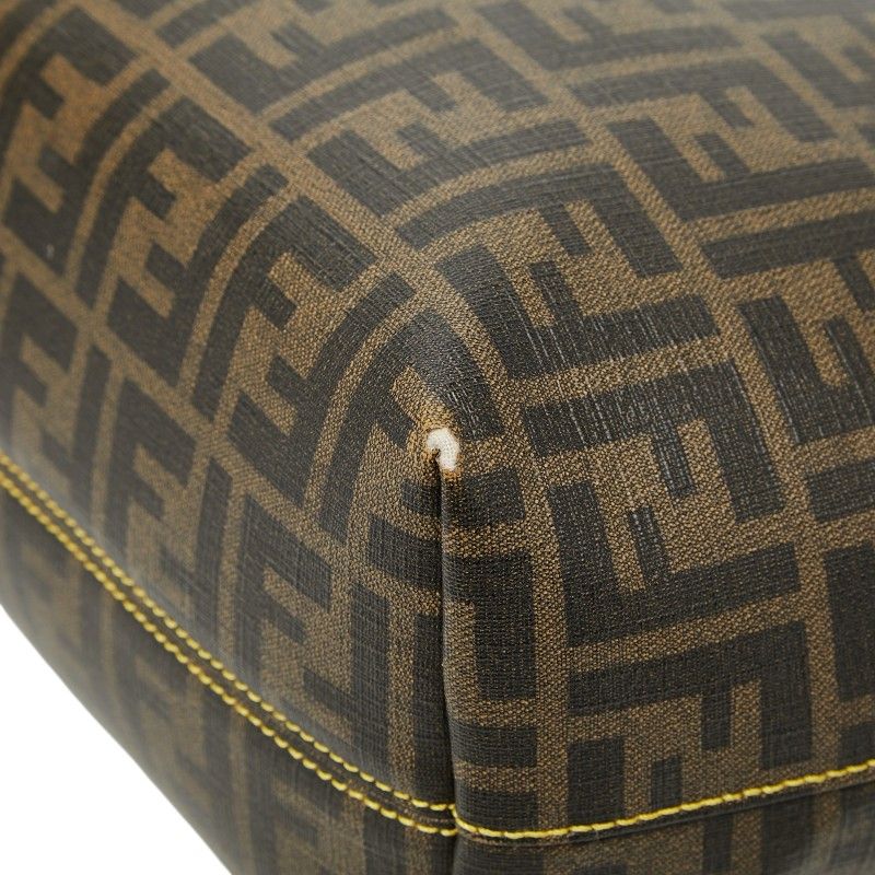 Fendi Zucca Brown Leather Tote Bag — view 5