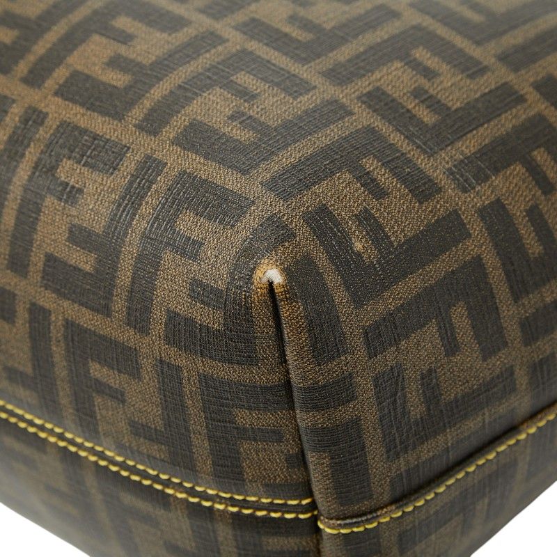 Fendi Zucca Brown Leather Tote Bag — view 7