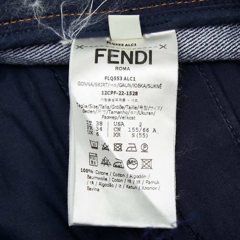 Fendi Mini Skirt Indigo Blue Denim — view 5