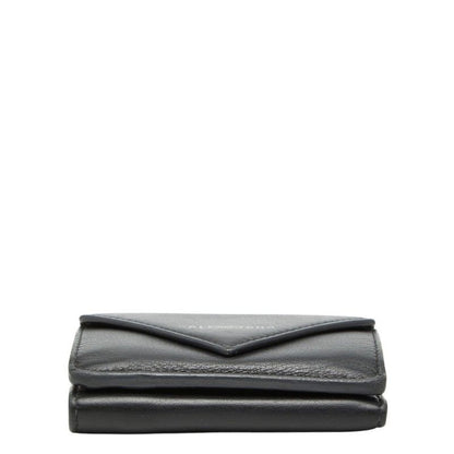 Balenciaga Paper Mini Wallet Trifold Compact Black Leather — view 3