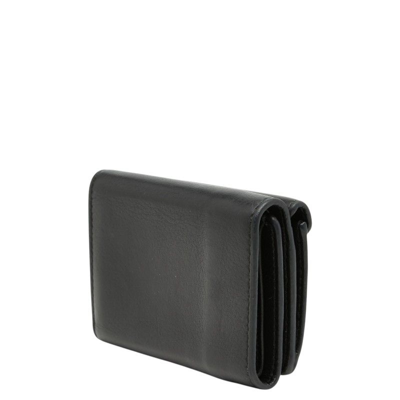 Balenciaga Paper Mini Wallet Trifold Compact Black Leather — view 2