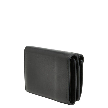 Balenciaga Paper Mini Wallet Trifold Compact Black Leather — view 2