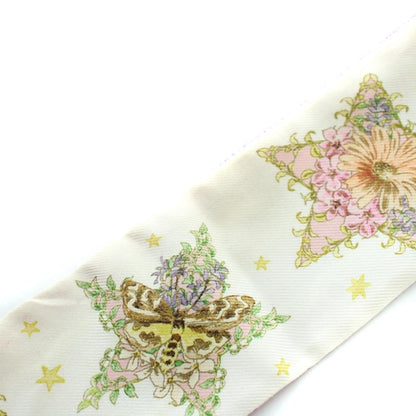 Dior Lucky Star Mitzah Ribbon Scarf Logo Silk All Over Pattern Pink — view 6