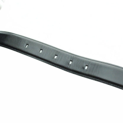 Bvlgari Belt Silver Leather Logo 110 44 Black — view 7