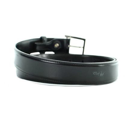 Bvlgari Belt Silver Leather Logo 110 44 Black — view 3