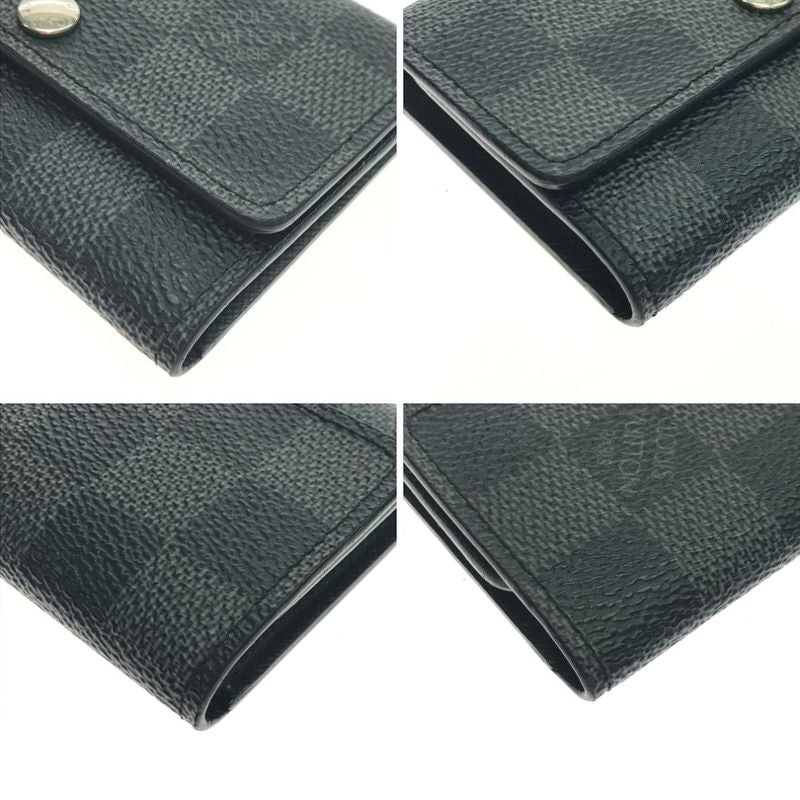 Louis Vuitton Key Case Damier Graphite Multicles 6 Initial Gray Holder