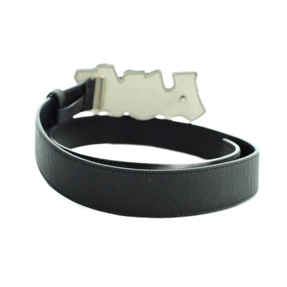 Prada Belt Love Logo Leather 26 Black — view 3
