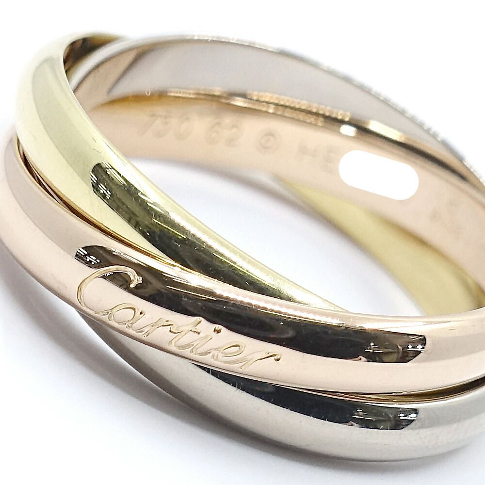 Cartier Ring Trinity 750 18K YG WG PG Triple Color 62 JP — view 2
