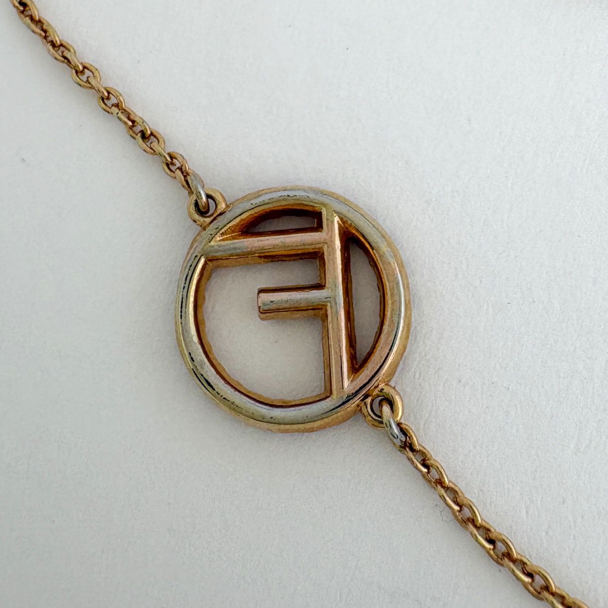 Fendi F's Rhinestone Bracelet Logo Gold Plated — view 2