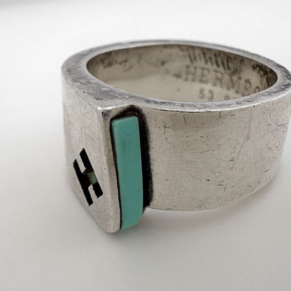 Hermes Candy Ring Logo Silver Blue — view 7