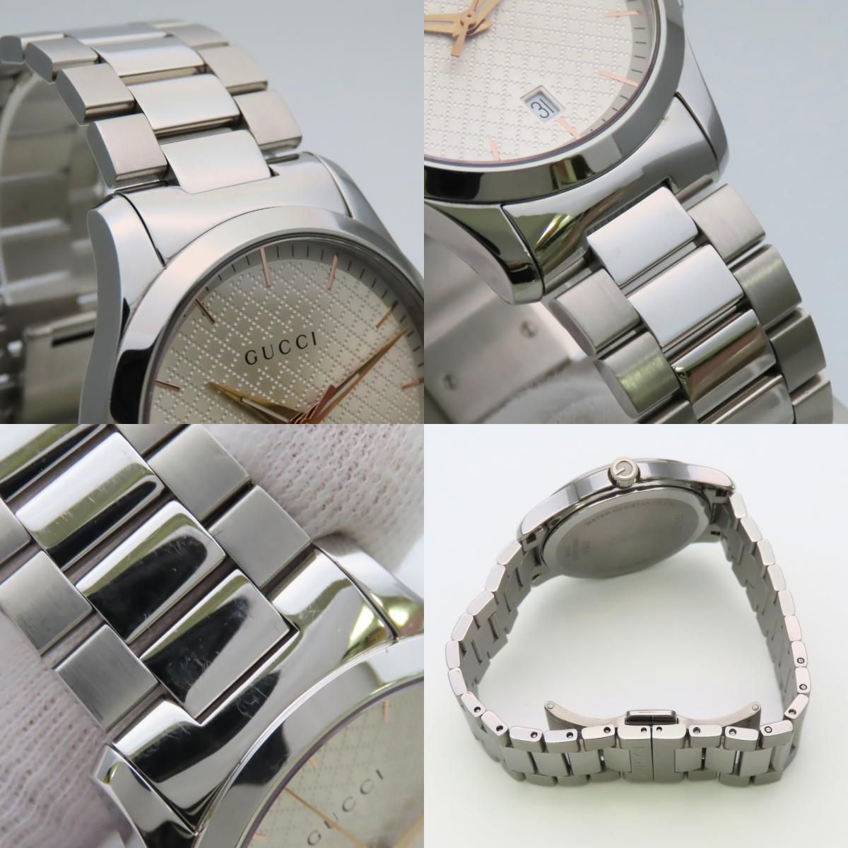 Gucci Watch Timeless 126.4 Stainless Steel Silver Dial Diamante — view 7