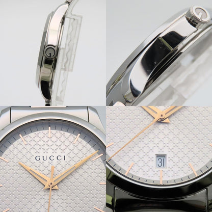 Gucci Watch Timeless 126.4 Stainless Steel Silver Dial Diamante — view 6
